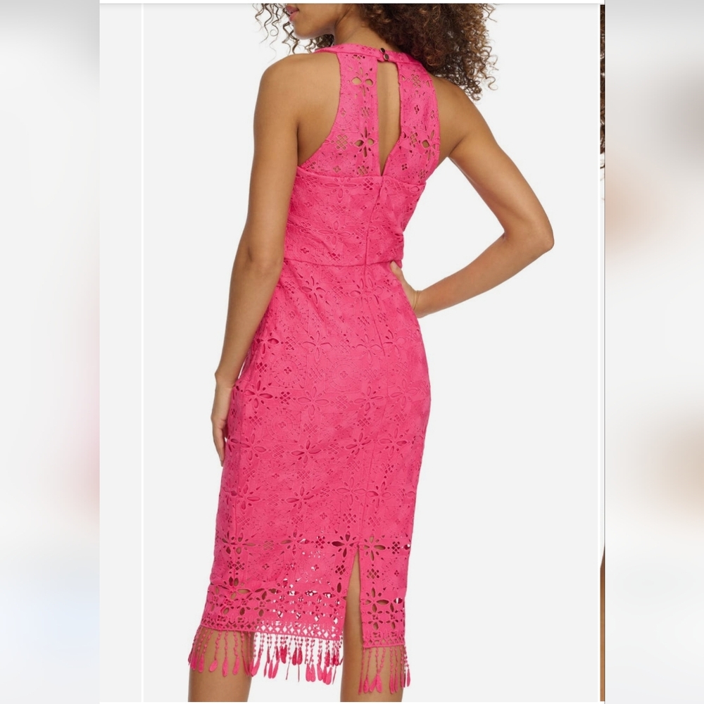 NWT SIENA | Pink Lace Halter Boho Midi Dress - Picture 5 of 11